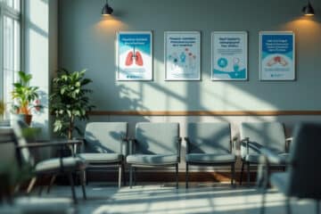 Wartezimmer einer Hausarztpraxis im Herbst
