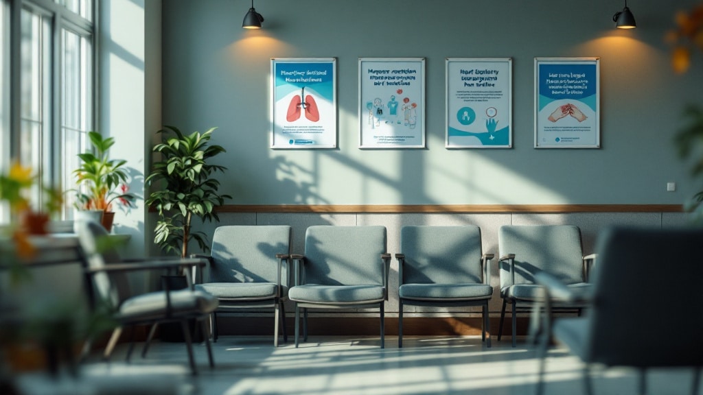 Wartezimmer einer Hausarztpraxis im Herbst